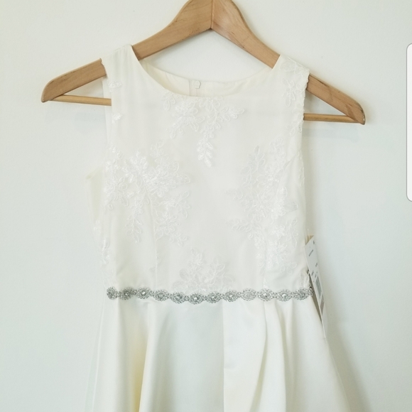 Rare Edition Embroidered Mesh Asymmetrical Overlay Formal Pageant Dress NWT sz12 - Picture 13 of 16